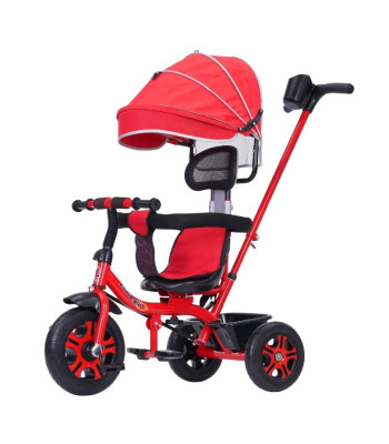 3-in-1 Kids Tricycle Stroller with Parent Push Handle & Canopy