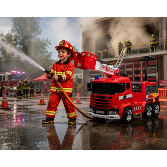 Kids Electric Rescue Ride-On Fire Truck | 12V Battery Powered Ride-On Car Kids Electric Rescue Ride-On Fire Truck | 12V Battery Powered Ride-On Car