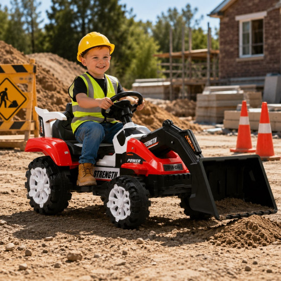 Kids 12V Electric Ride-On Excavator with Working Front Loader Kids 12V Electric Ride-On Excavator with Working Front Loader