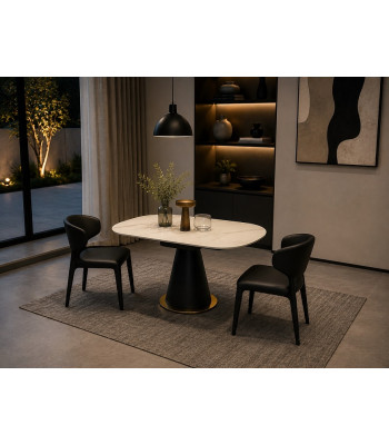 Aspen Extendable Luxury Dining Table with Rotating Sintered Stone Top Aspen Extendable Luxury Dining Table with Rotating Sintered Stone Top