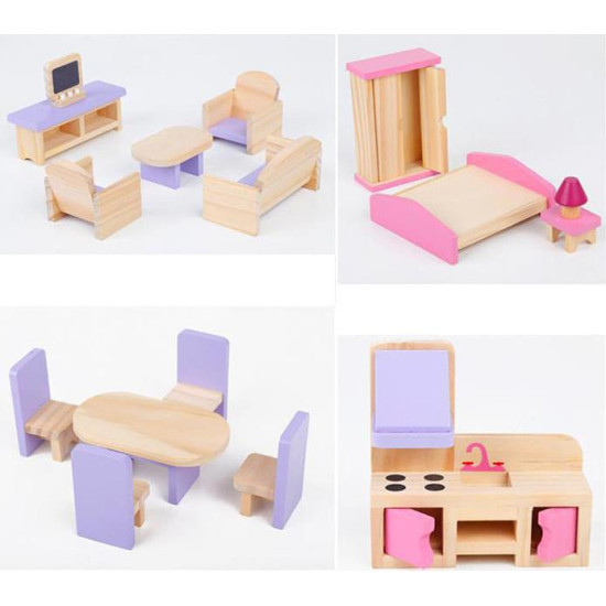 Luxury Pink Wooden Doll House | Large Wooden Dollhouse for Kids South Africa