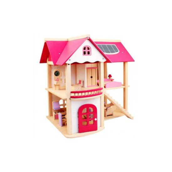 Luxury Pink Wooden Doll House | Large Wooden Dollhouse for Kids South Africa
