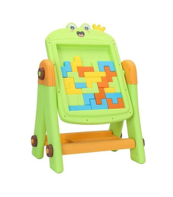 2-in-1 Kids Magnetic Drawing Board & Puzzle Easel