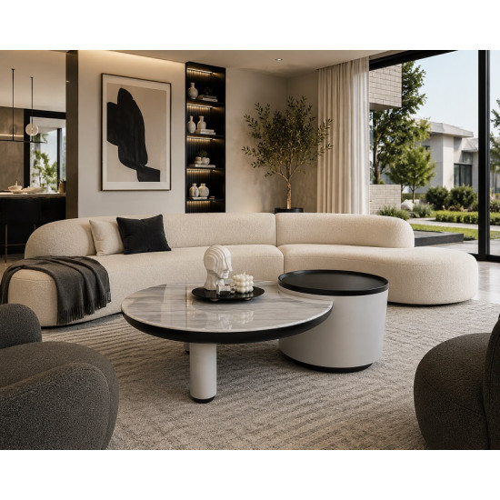 Aspen Luxury Marble Coffee Table with Engineered Marble Top Aspen Luxury Marble Coffee Table with Engineered Marble Top