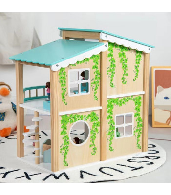 Blue room Wooden Doll House