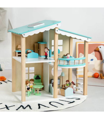 Blue room Wooden Doll House