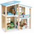 Blue Room Wooden Doll House with Furniture & Dolls