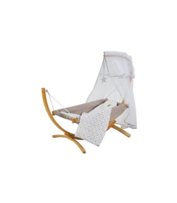 Luxury Wooden Baby Hammock with Canopy | European Beech Wood Baby Cradle