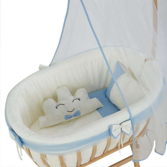 Luxury Solid Beech Wood Baby Cradle Cot with Mosquito Net Luxury Solid Beech Wood Baby Cradle Cot with Mosquito Net