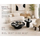 Firenze Luxury E Marble Coffee Table Set | Modern Designer Coffee Table with Side Table
