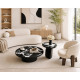Firenze Luxury E Marble Coffee Table Set | Modern Designer Coffee Table with Side Table
