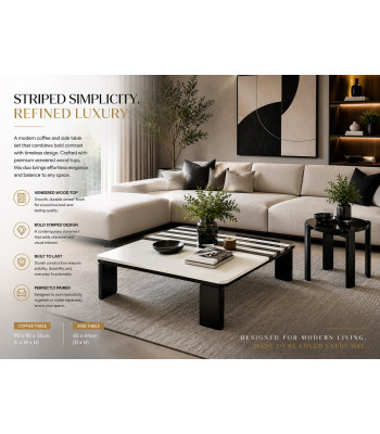 Napoli Modern Veneered Wood Coffee Table Set