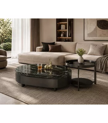 Sierra Luxury E Marble Coffee Table Set with Side Table – Modern Living Room Furniture South Africa