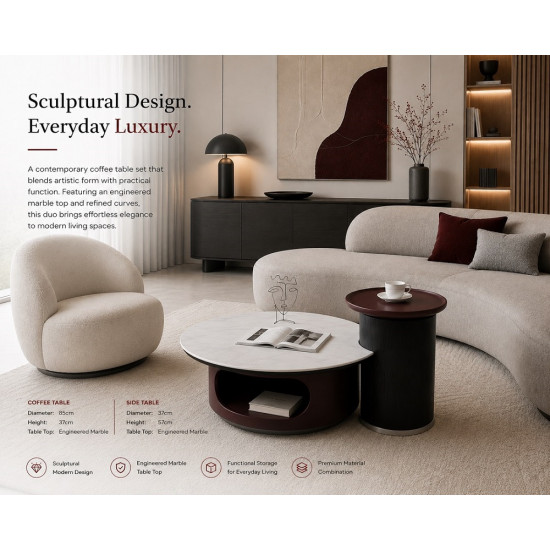 Toledo Luxury Round Coffee Table Set | Designer Marble Coffee Tables South Africa Toledo Luxury Round Coffee Table Set | Designer Marble Coffee Tables South Africa