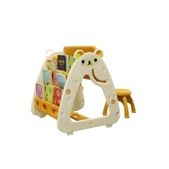 3-in-1 Kids Activity Desk with Drawing Easel, Bookshelf & Stool 3-in-1 Kids Activity Desk with Drawing Easel, Bookshelf & Stool