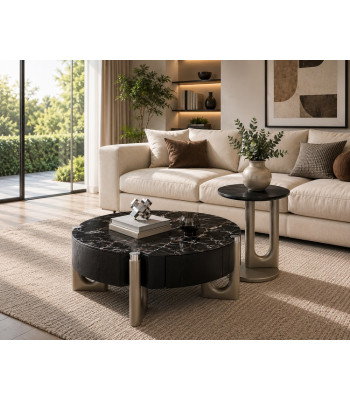 Matero Luxury Marble Coffee Table Set with Side Table – Modern Living Room Furniture South Africa